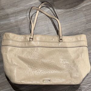 Vintage Kate Spade Tan Textured Tote Bag